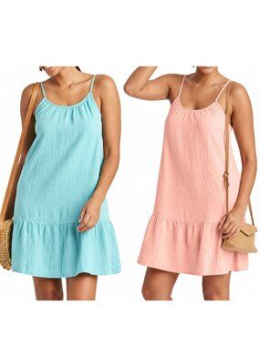 TWO SZ M, 100% COTTON Gauze Mini Dresses